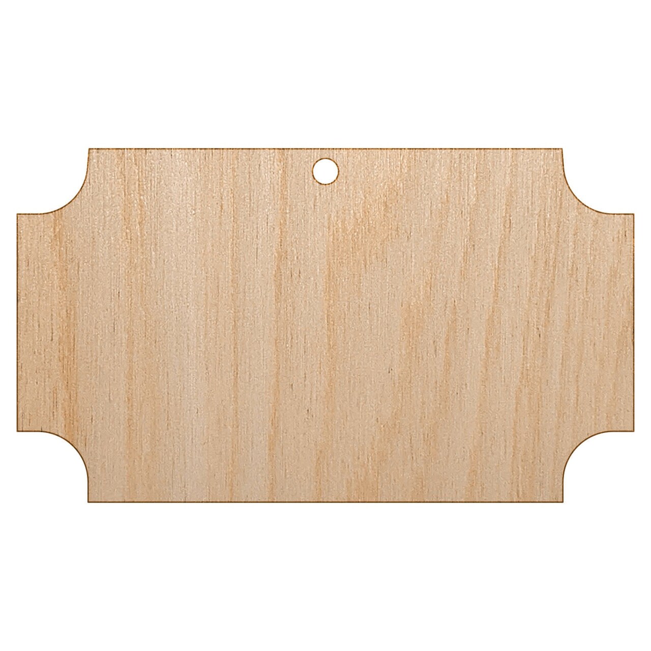 Movie Theater Raffle Ticket Solid Unfinished Craft Wood Holiday Christmas Tree DIY Pre-Drilled Ornament